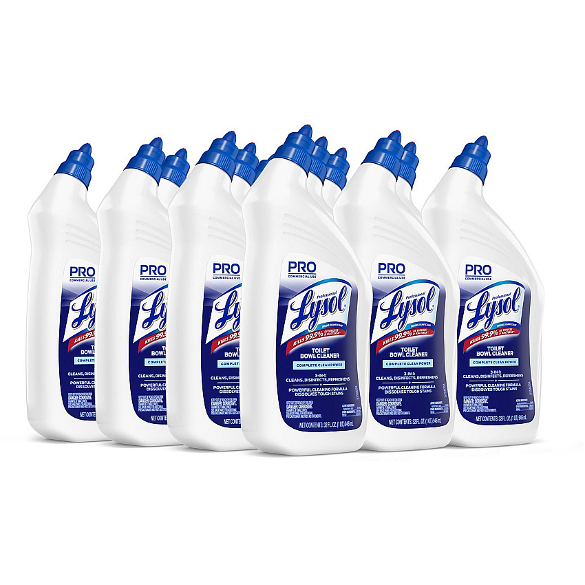 Lysol&reg; Power Toilet Bowl Cleaner, Wintergreen, 32 oz., 12 Bottles (74278CT)