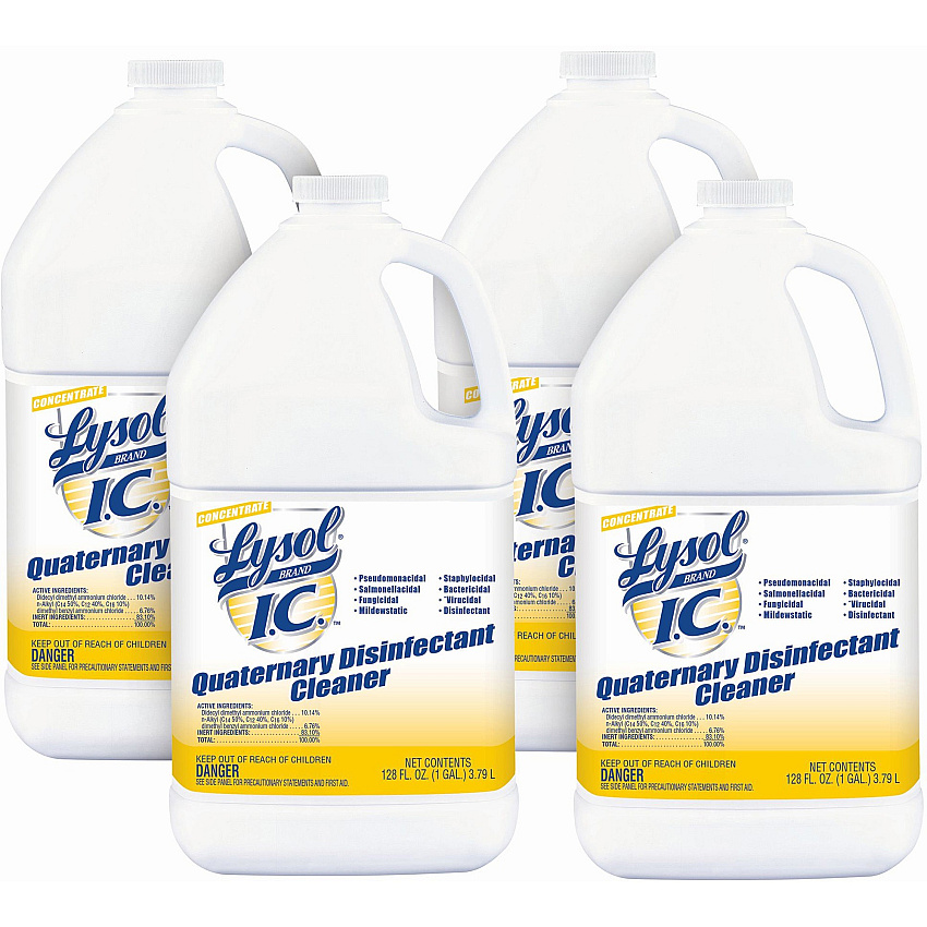 Lysol Quaternary Disinfectant Cleaner, 1gal Bottle, 4/Carton (74983CT)