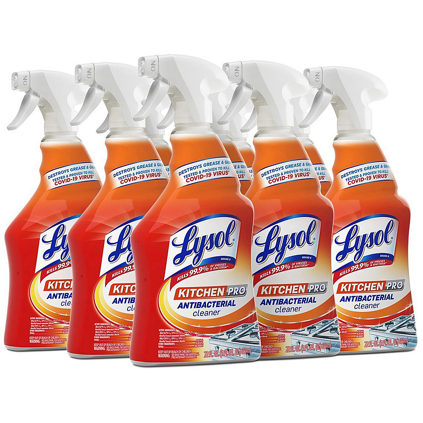 Lysol&reg; Professional Kitchen Antibacterial Cleaner, Citrus Scent, 22 oz. Bottle, 9 Spray Bottles (79556)