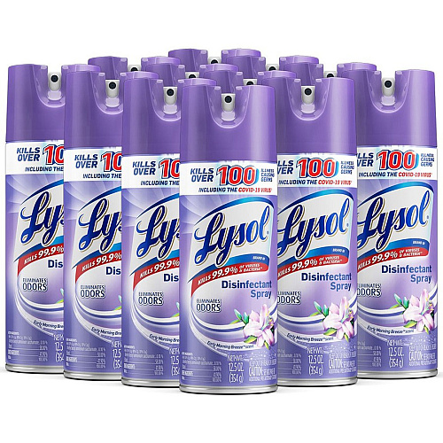 Lysol&reg; Disinfectant Spray, Early Morning Breeze, 12 Cans (80833)
