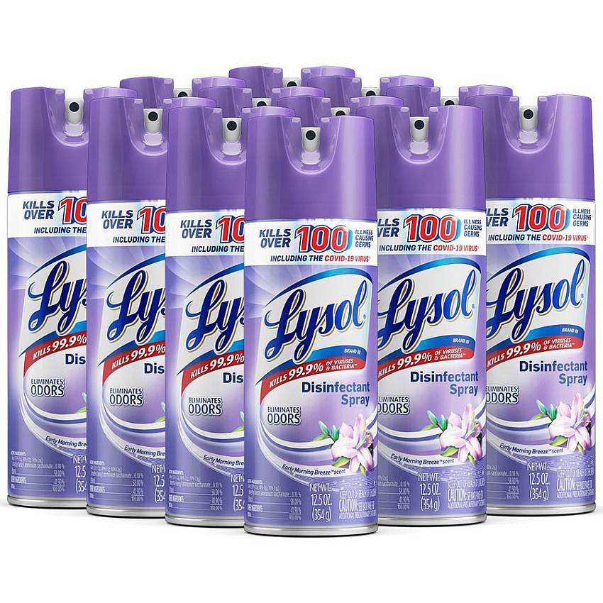 Lysol&reg; Disinfectant Spray, Early Morning Breeze, 12 Cans (80833)