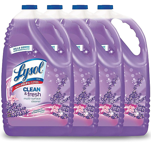Lysol&reg; Clean and Fresh Multi-Surface Disinfectant Cleaner, Lavender and Orchid Essence, 144 oz Bottle, 4/Carton (88786)