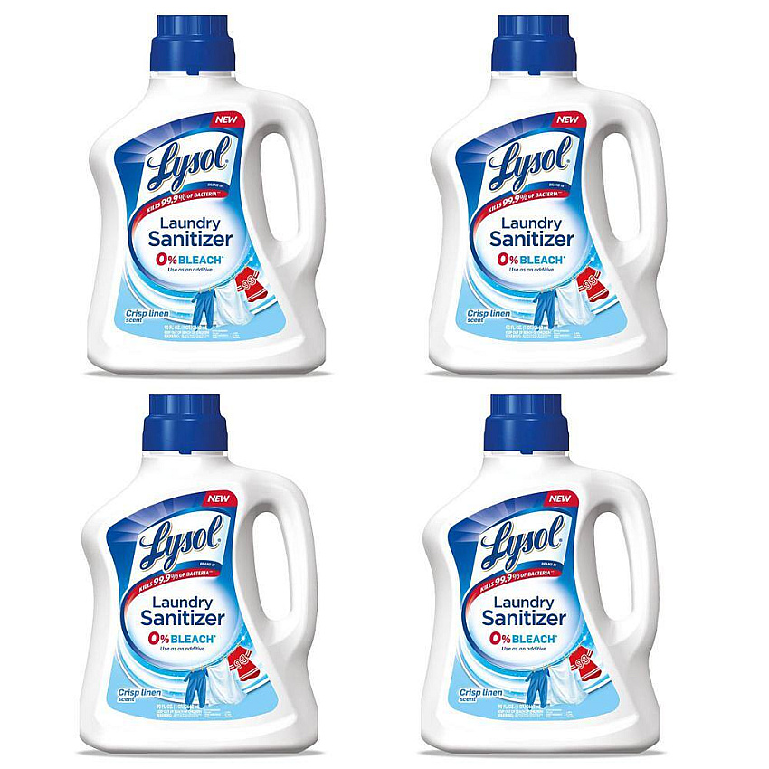 Lysol&reg; Laundry Sanitizer, Crisp Linen, 90 oz. Bottle, 4 Bottles (95872)