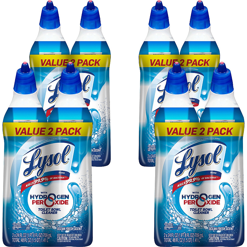 Lysol&reg; Toilet Bowl Cleaner w/Hydrogen Peroxide, 24 oz., 8 Bottles (96084)