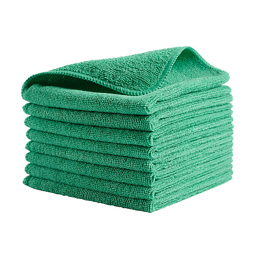 Rubbermaid Commercial Microfiber Cleaning Cloths, 16 x 16, Green, 24/Pack (1820582)