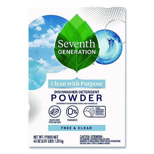 Seventh Generation Automatic Dishwasher Powder, Free and Clear, 45oz Box, 12/Carton (22150CT)