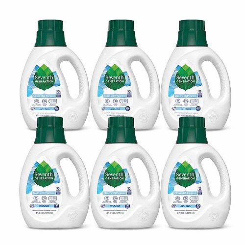 Seventh Generation Natural Liquid Laundry Detergent, Fragrance Free, 45 oz Bottle, 6/Carton (45066CT)