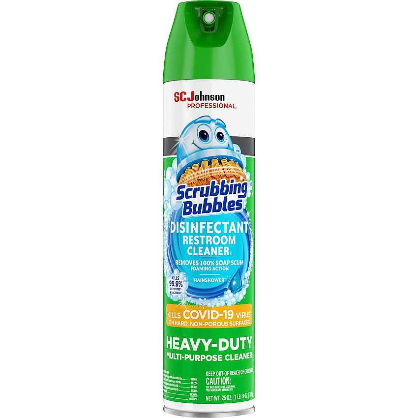Scrubbing Bubbles Disinfectant Restroom Cleaner II, Rain Shower Scent, 25 oz Aerosol Spray (313358EA)