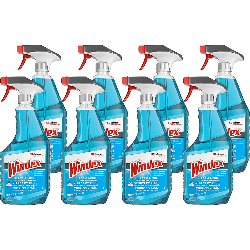 Windex&reg; Ammonia-D Glass Cleaner, Fresh, 32 oz. Spray Bottle, 8 Bottles (322338)