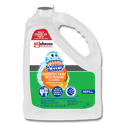 Scrubbing Bubbles Disinfectant Restroom Cleaner, Citrus Scent, 1 gal Bottle, 4/Carton (335599)