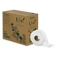 Livi&reg; Jumbo Toilet Paper, 2-Ply, White, 1000-ft., 12 Rolls (23501)