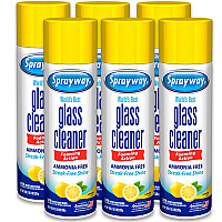 Sprayway Glass Cleaner Lemon Scent Foaming Aerosol Spray, 19oz, Pack of 6 (SPRA47046)
