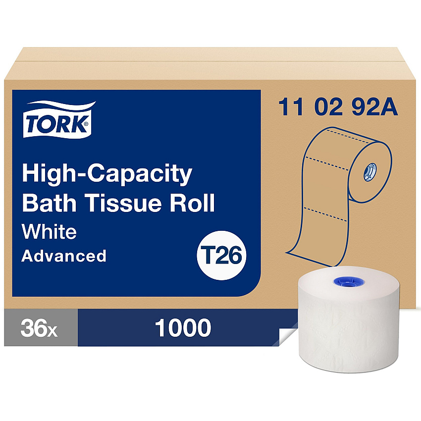 Tork&reg; High-Capacity 2-Ply Toilet Paper, White, 36 Rolls (110292A)