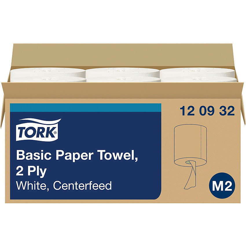 Tork&reg; Center-Pull Paper Towels, 2-Ply, White, 6 Rolls (120932)