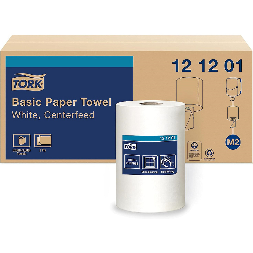 Tork&reg; Advanced Center-Pull Paper Towels, 2-Ply, White, 6 Rolls (121201)