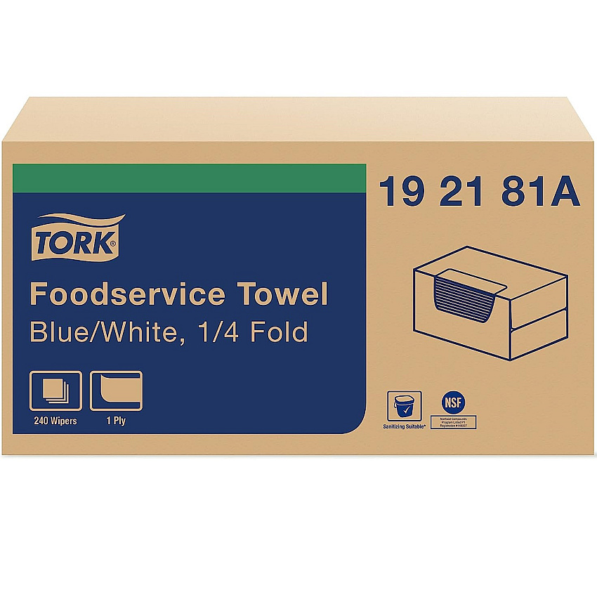 Tork&reg; Foodservice Cloth Towel, 1-Ply, 1/4 Fold, 240 Towels (192181A)
