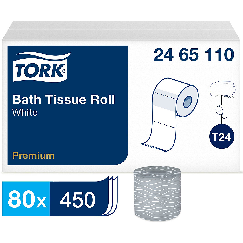 Tork&reg; Advanced Toilet Paper, 2-Ply, 450 Sheets, 80 Rolls (2465110)