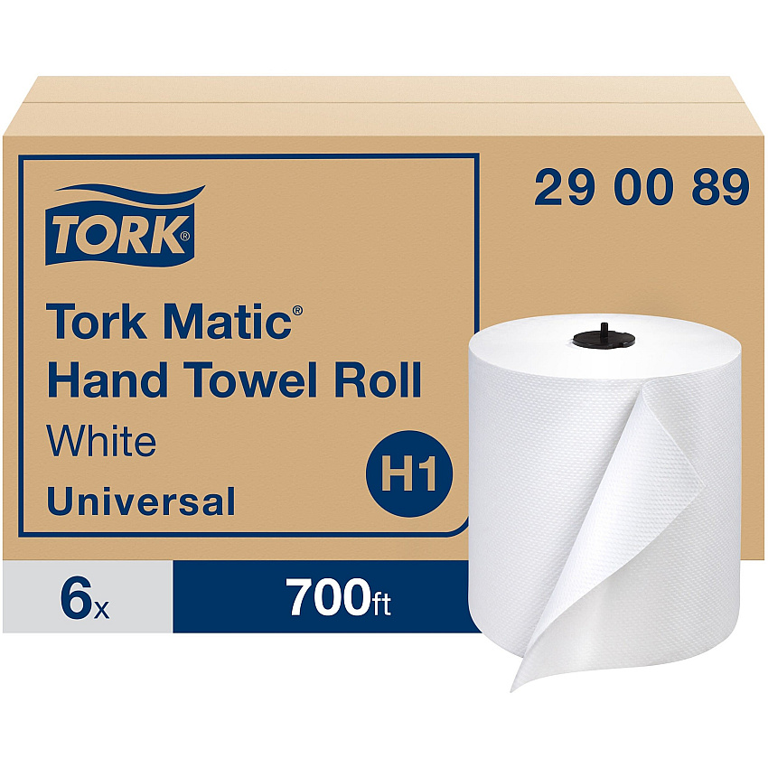 Tork&reg; Advanced Hardwound Roll Paper Towels, White, 700-ft., 6 Rolls (290089)