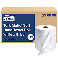 Tork&reg; Soft Matic Hardwound Roll Paper Towels, 1-Ply, White, 6 Rolls (290096)