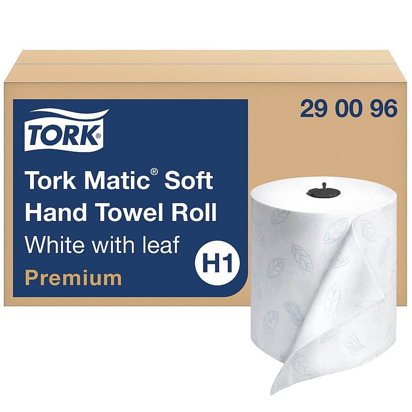 Tork&reg; Soft Matic Hardwound Roll Paper Towels, 1-Ply, White, 6 Rolls (290096)