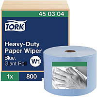Tork&reg; Heavy-Duty Paper Wiper, Blue, 800-ft., 1 Roll (450304)