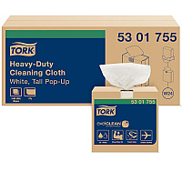 Tork&reg; Heavy-Duty Cleaning Towel, White, 80 Towels, 5 Boxes (5301755)