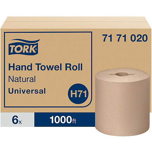 Tork&reg; Universal Hardwound Roll Paper Towels, Brown, 1,000-ft., 6 Rolls (7171020)
