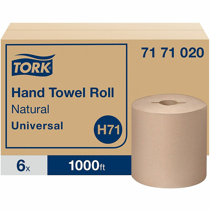 Tork&reg; Universal Hardwound Roll Paper Towels, Brown, 1,000-ft., 6 Rolls (7171020)