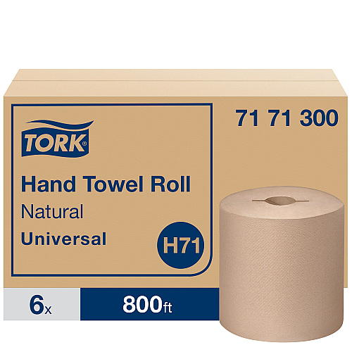 Tork&reg; Universal Hardwound Roll Paper Towels, Brown, 800-ft., 6 Rolls (7171300)