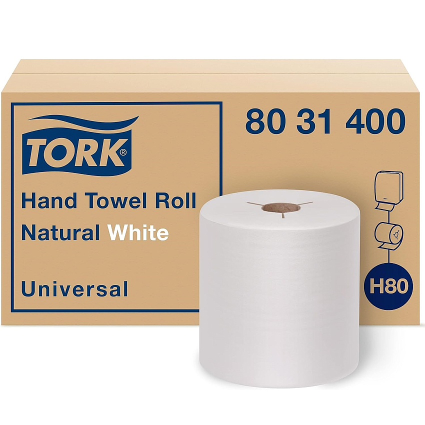 Tork&reg; Universal Hardwound Roll Paper Towels, White, 800-ft., 6 Rolls (8031400)