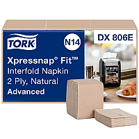 Tork&reg; Xpressnap Fit Interfold Napkins, 2-Ply, Brown, 120 Napkins, 36 Packs (DX806E)