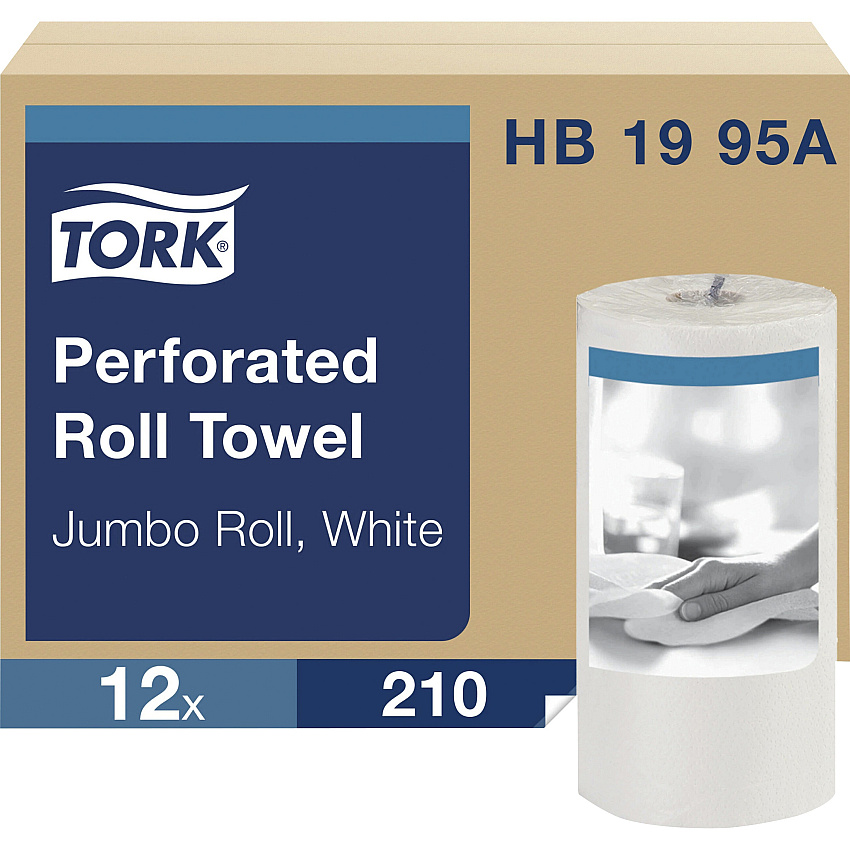 Tork&reg; Kitchen Paper Towels, 2-Ply, 210 Sheet, 12 Rolls (HB1995A)