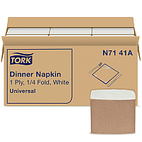 Tork&reg; Universal Dinner Napkins, White, 334 Napkin Pack, 12 Packs (N7141A)