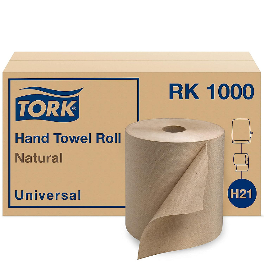 Tork&reg; Hardwound Roll Towels, Brown, 1,000-ft., 6 Rolls (RK1000)