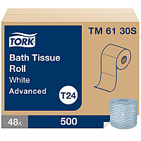 Tork&reg; Advanced Toilet Paper, 2-Ply, White, 500 Sheets, 48 Rolls (TM6130S)