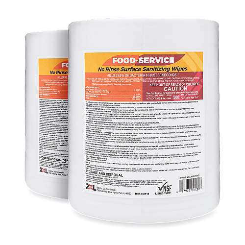 2XL Food Service No Rinse Surface Sanitizing Wipes 2-Pack (2XL446)
