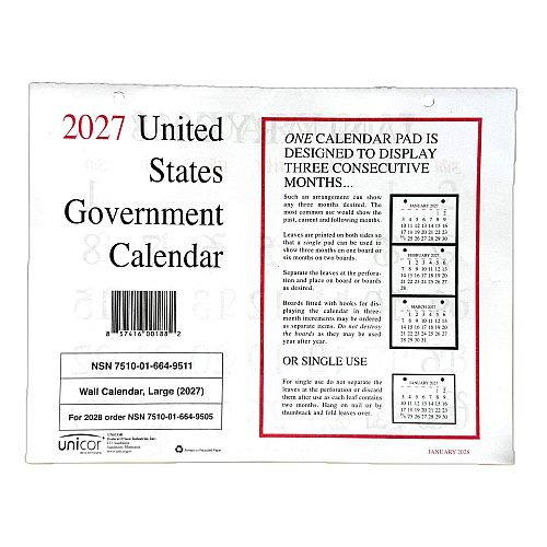 Unicor Monthly Wall Calendar (6649511)