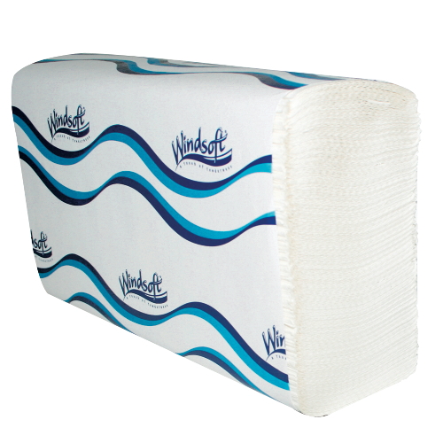 Windsoft,&reg; Multifold Paper Towels, 1 Ply, White, 4000 Towels (WIN105B)