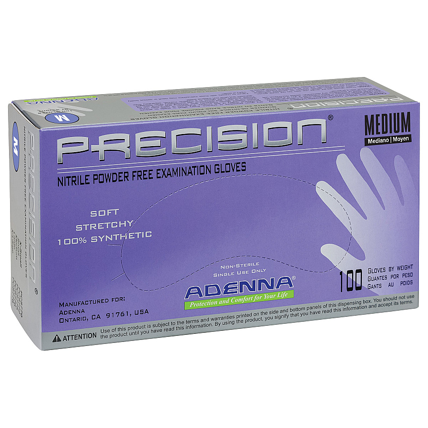 Precision Nitrile Powder Free 4 Mil Exam Gloves Blue Med, Case Of 1000 (PCS775)