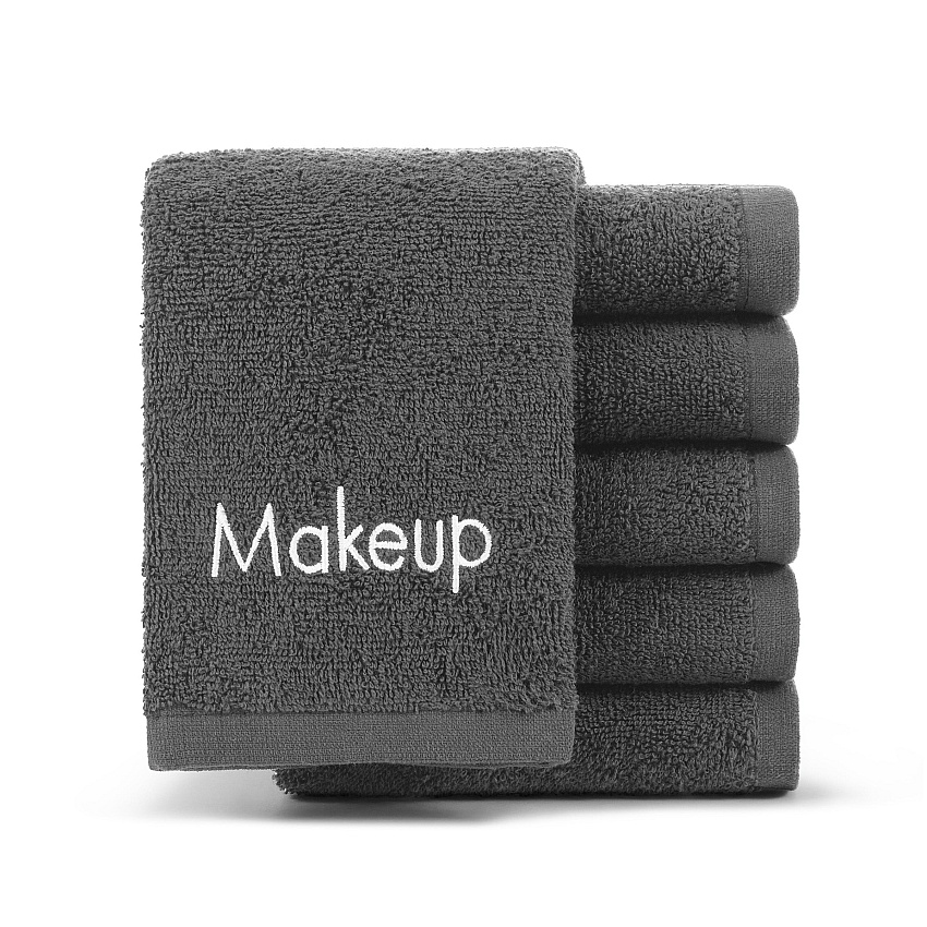 Cotton Makeup Washcloth 13x13 Gray - Pack Of 6 (MAKEUP-13X13-GY)
