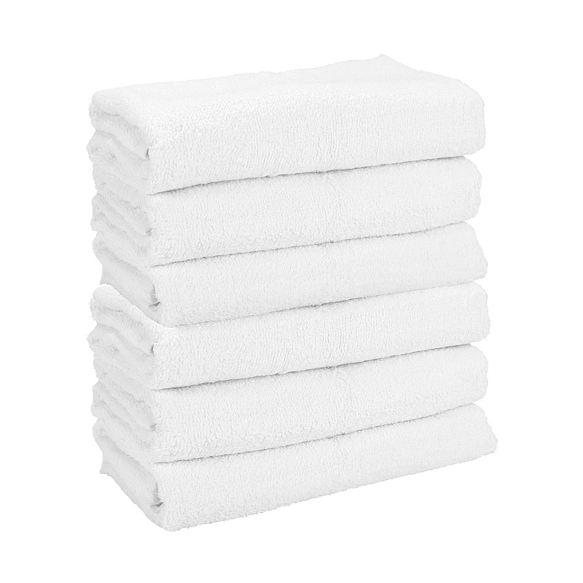 Power Gym Bath Towel 22x44 White, Pack Of 6 (PNP-PWR-2244-6)