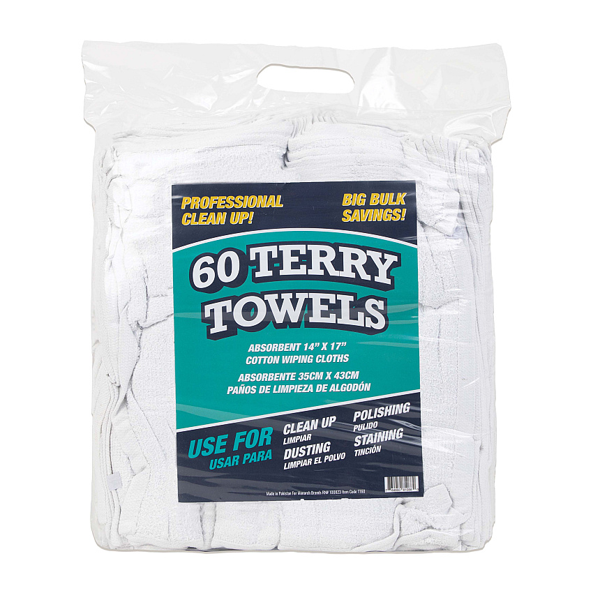 Terry Towel Pack Of 60 White Cotton 14x17 (PNP-N030-TT60)