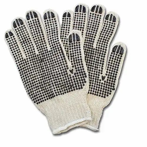 Safety Zone Cotton Polyester String Knit 2 Sided Pvc Dotted Grip Gloves, Mens Medium - 12 Pairs (GSBD-MN-2C-20)