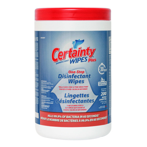 Certainty Plus Disinfectant Wipes Canister, 6.7”x7”, 200 Wipes/canister - Case Of 6 (96200)