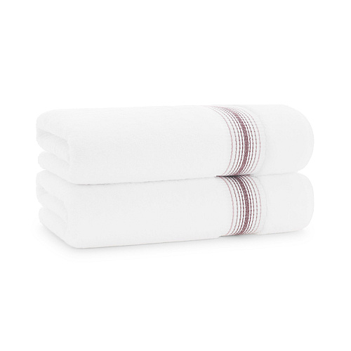 Aston & Arden Turkish Striped Bath Towel 30x60 Rose - Pack Of 2 (BT-STT-3060-18-RSE)