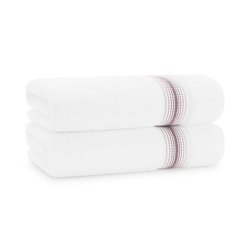 Aston & Arden Turkish Striped Bath Towel 30x60 Rose - Pack Of 2 (BT-STT-3060-18-RSE)