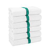 Power Gym Bath Towel 22x44 Green Stripe, Pack Of 6 (PNP-PWR-2244-6GRCS)