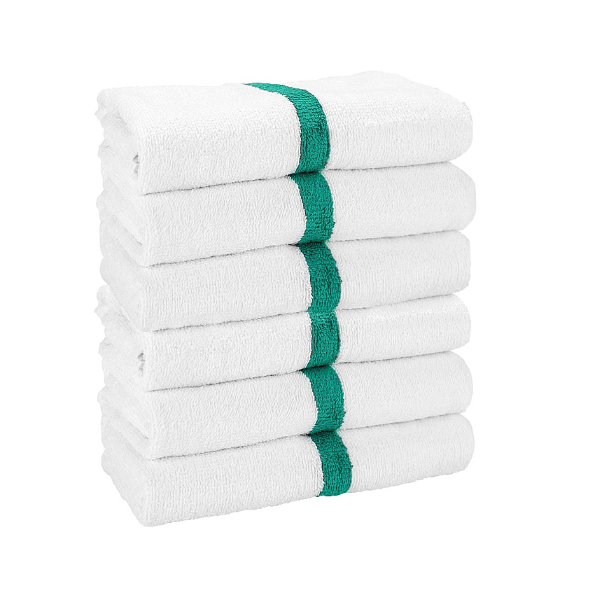 Power Gym Bath Towel 22x44 Green Stripe, Pack Of 6 (PNP-PWR-2244-6GRCS)