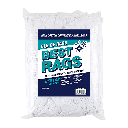 Rw80 Flannel Reclaimed Rags White - 5lb Bag (R-W80-5B)