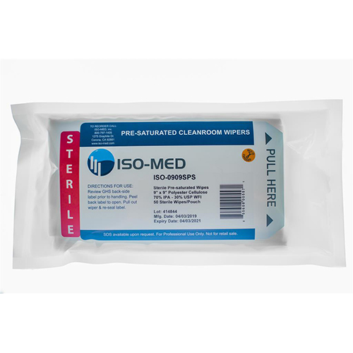 Sterile Pre-saturated Polyester/cellulose Wipe 9x9, 50 Wipes, Pack Of 50 (ISO-0909SPS)